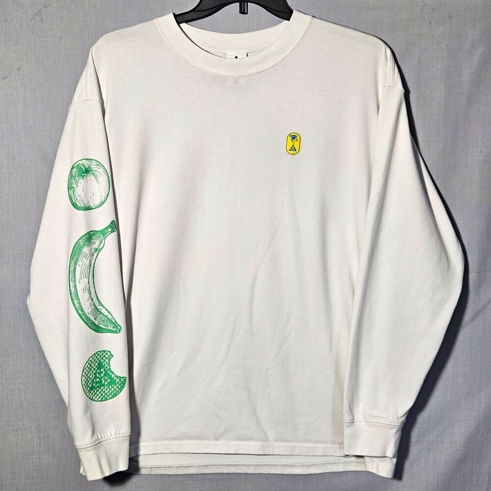 Nike ACG Trail Snacks Shirt Mens L White Fruit Sleeve Print Apple Banana Waffle